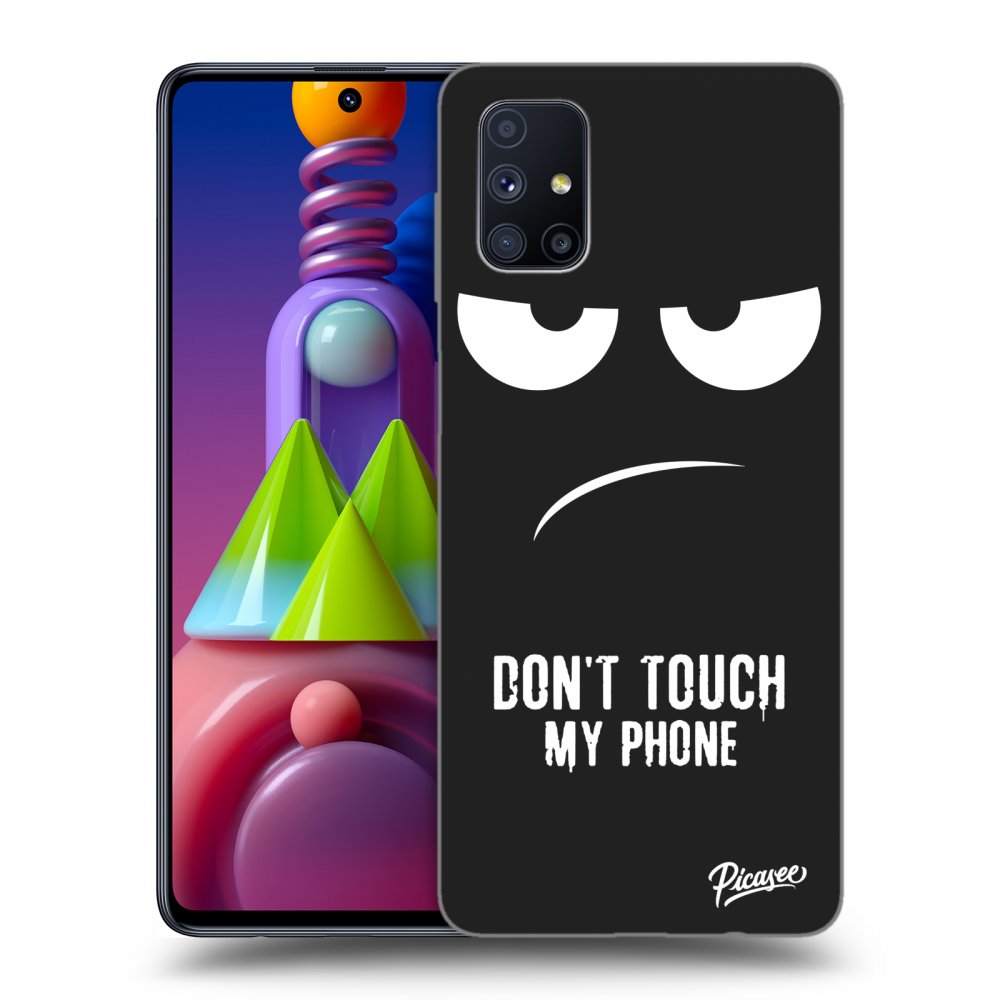 Picasee husă neagră din silicon pentru Samsung Galaxy M51 M515F - Don't Touch My Phone