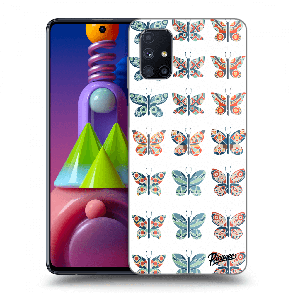 Picasee husă neagră din silicon pentru Samsung Galaxy M51 M515F - Butterflies
