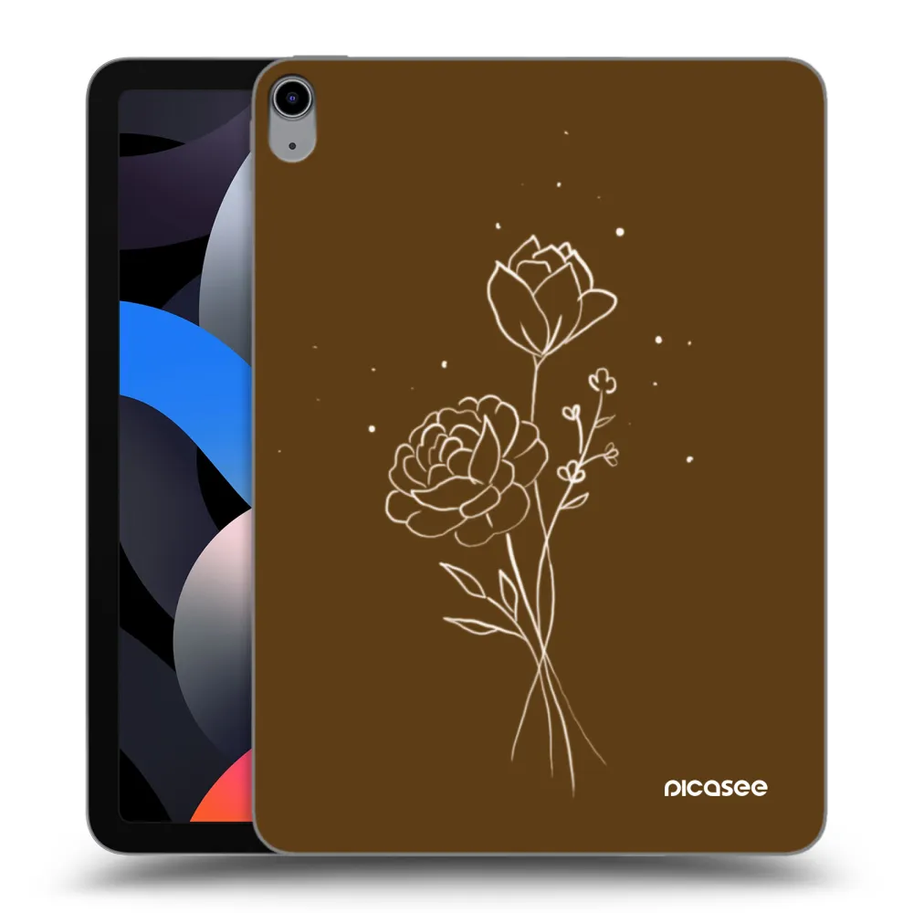 Picasee husă transparentă din silicon pentru Apple iPad Air 4 10.9" 2020 - Brown flowers