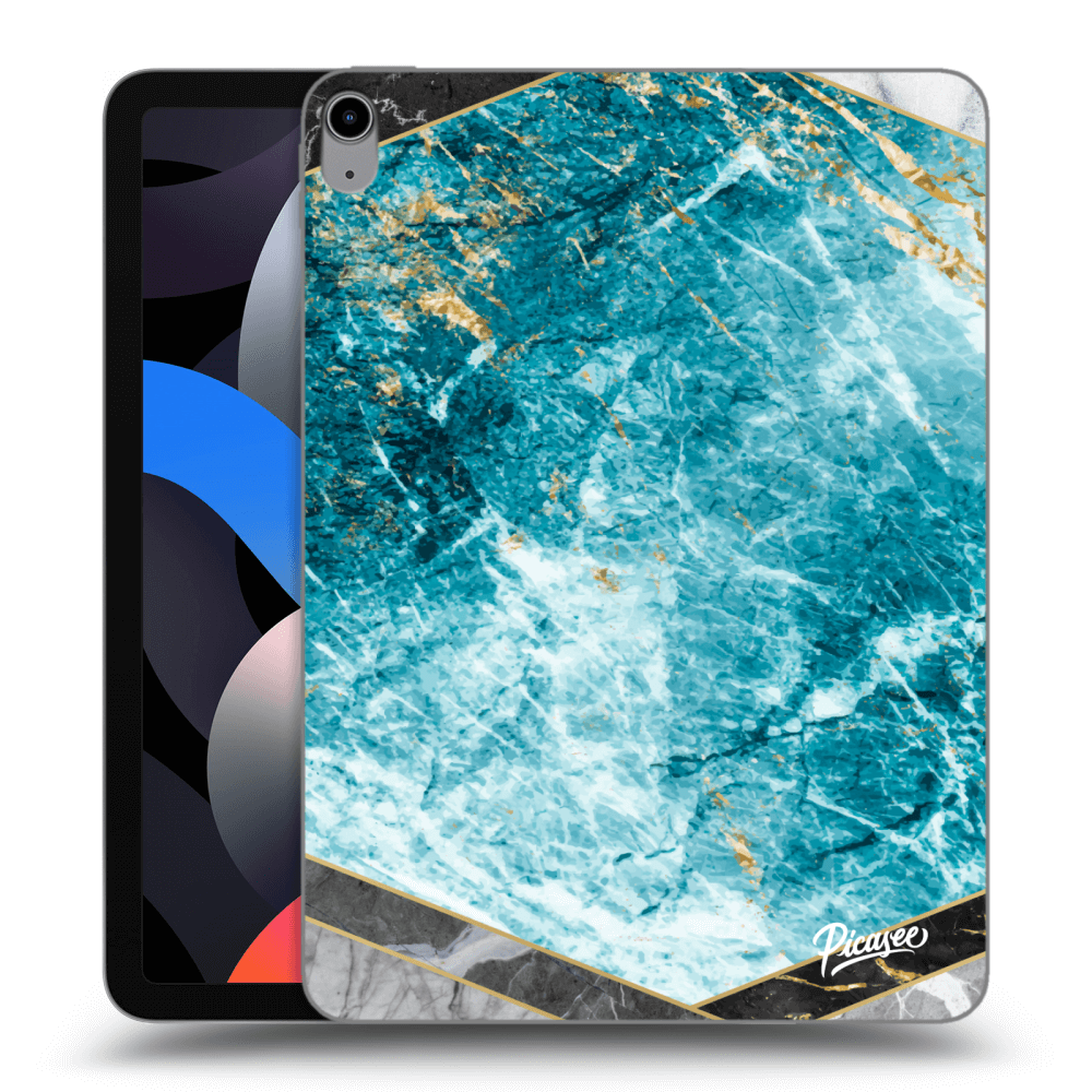 Picasee husă neagră din silicon pentru Apple iPad Air 4 10.9" 2020 - Blue geometry