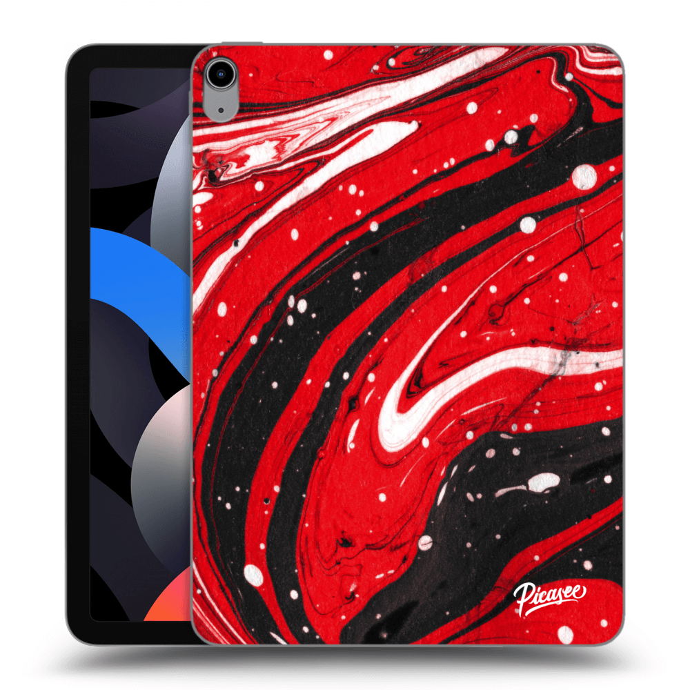 Picasee husă neagră din silicon pentru Apple iPad Air 4 10.9" 2020 - Red black