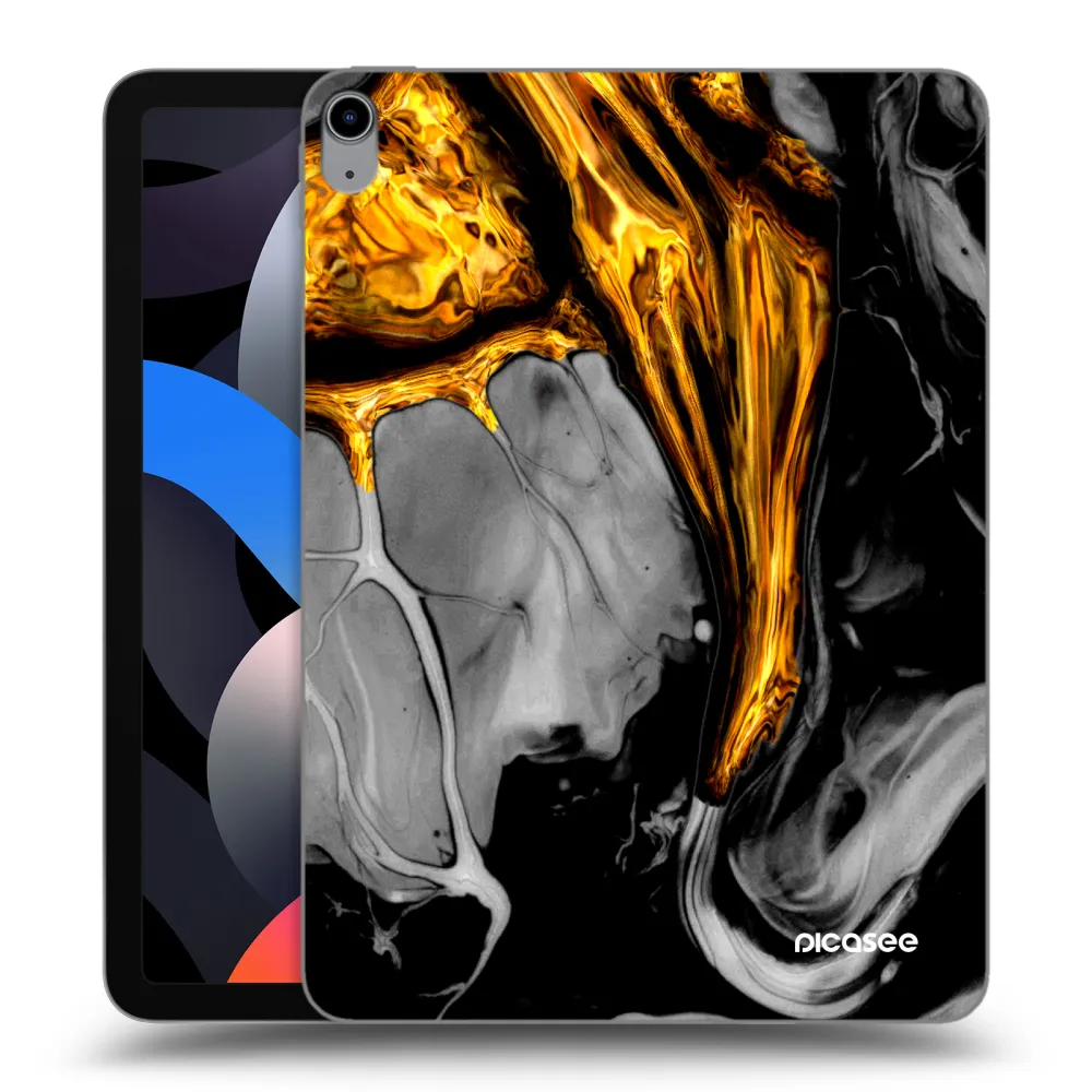 Picasee husă transparentă din silicon pentru Apple iPad Air 4 10.9" 2020 - Black Gold
