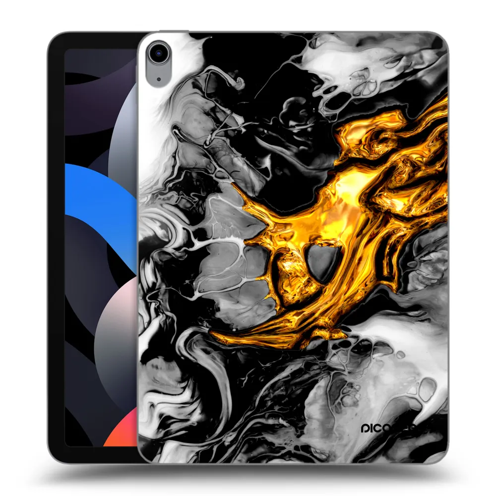 Picasee husă transparentă din silicon pentru Apple iPad Air 4 10.9" 2020 - Black Gold 2