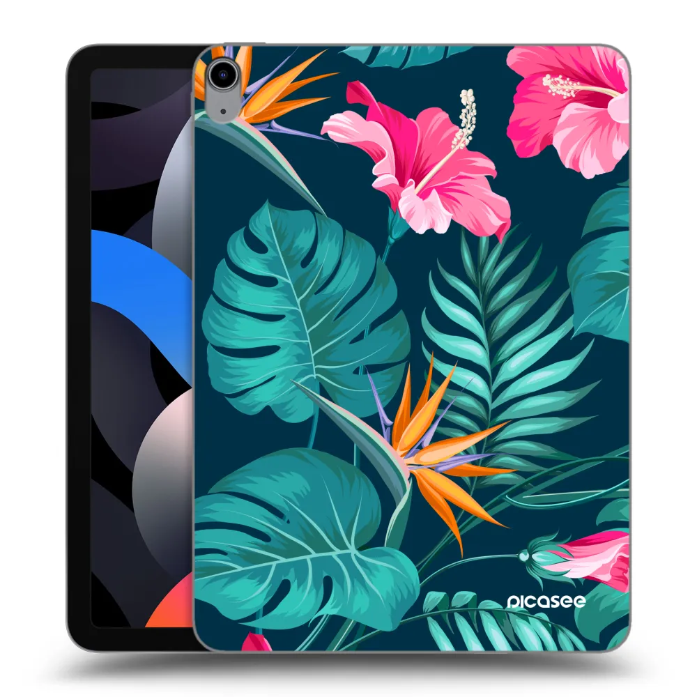 Picasee husă transparentă din silicon pentru Apple iPad Air 4 10.9" 2020 - Pink Monstera