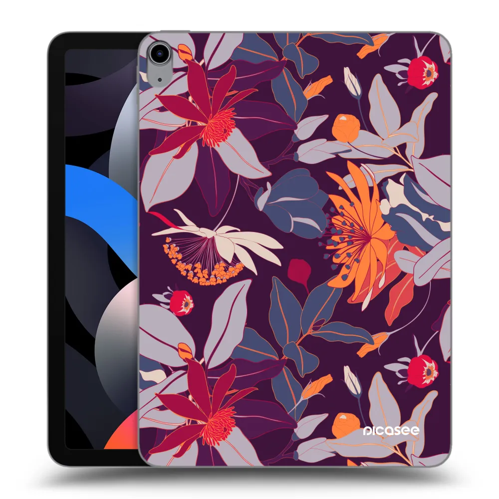 Picasee husă transparentă din silicon pentru Apple iPad Air 4 10.9" 2020 - Purple Leaf