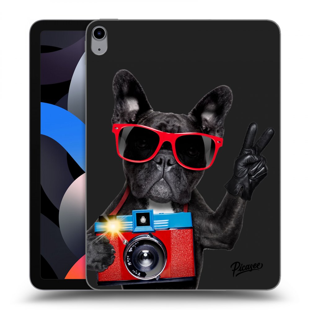 Picasee husă neagră din silicon pentru Apple iPad Air 4 10.9" 2020 - French Bulldog