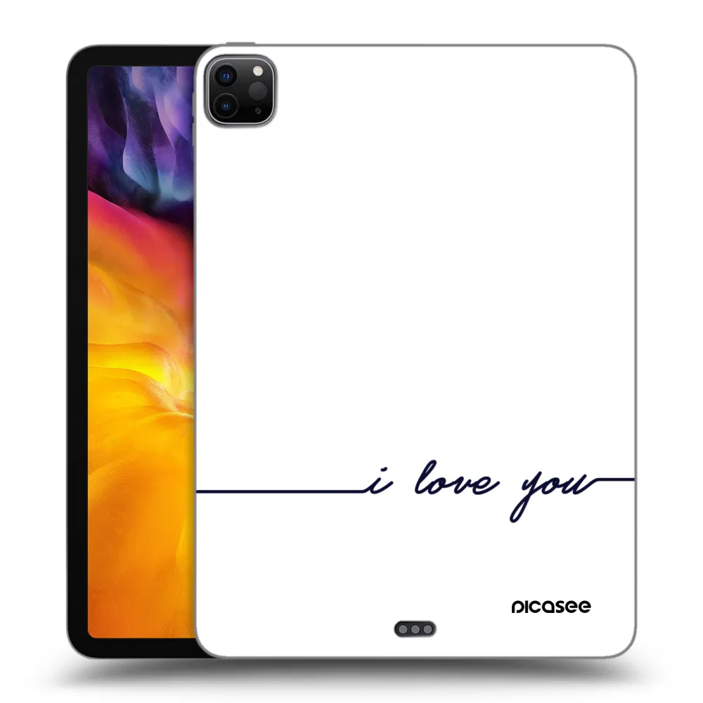 Picasee husă neagră din silicon pentru Apple iPad Pro 11" 2020 (2.gen) - I love you