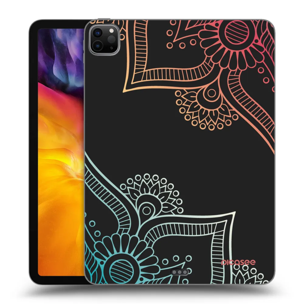 Picasee husă neagră din silicon pentru Apple iPad Pro 11" 2020 (2.gen) - Flowers pattern