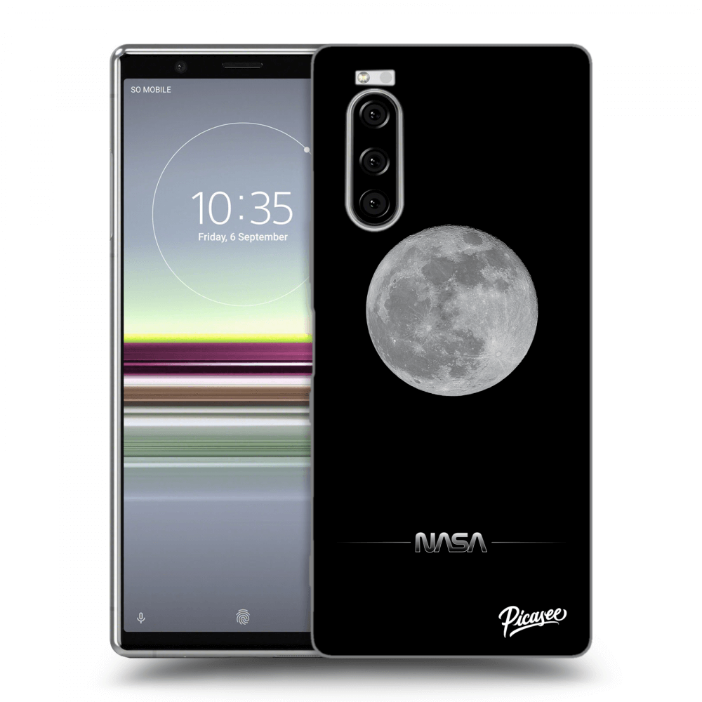Picasee husă neagră din silicon pentru Sony Xperia 5 - Moon Minimal