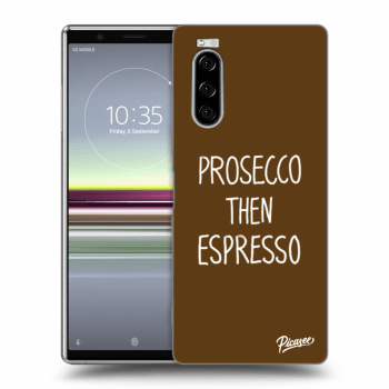 Picasee husă neagră din silicon pentru Sony Xperia 5 - Prosecco then espresso