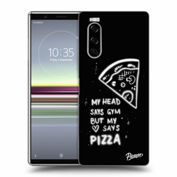 Picasee husă neagră din silicon pentru Sony Xperia 5 - Pizza