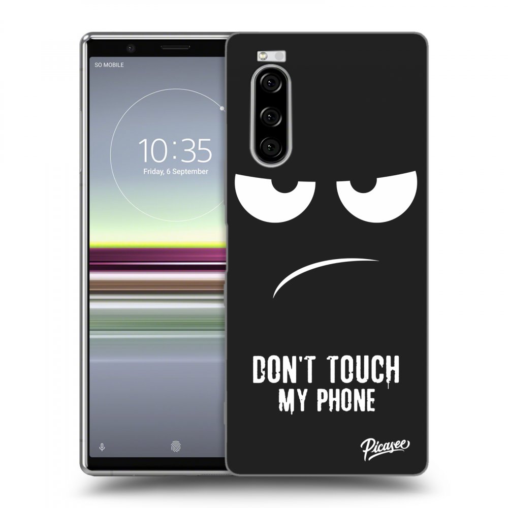 Picasee husă neagră din silicon pentru Sony Xperia 5 - Don't Touch My Phone