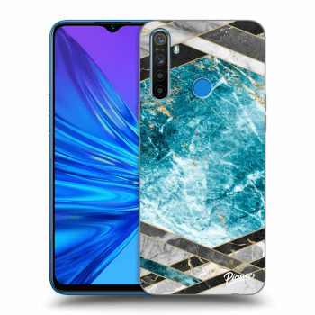 Husă pentru Realme 5 - Blue geometry