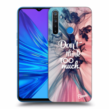 Picasee husă neagră din silicon pentru Realme 5 - Don't think TOO much