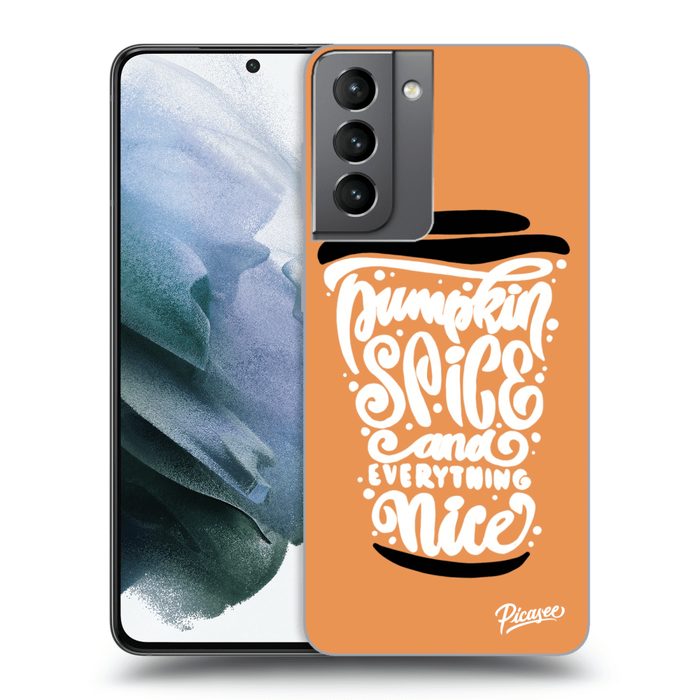 Picasee husă transparentă din silicon pentru Samsung Galaxy S21 5G G991B - Pumpkin coffee