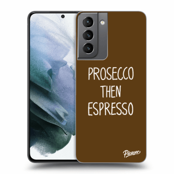 Picasee husă neagră din silicon pentru Samsung Galaxy S21 5G G991B - Prosecco then espresso