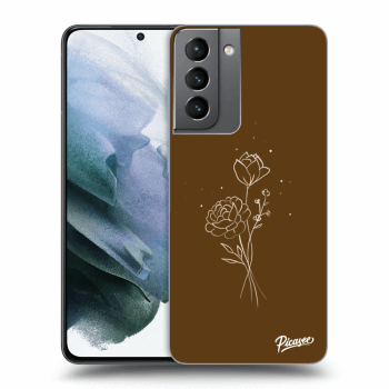 Husă pentru Samsung Galaxy S21 5G G991B - Brown flowers