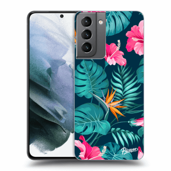 Husă pentru Samsung Galaxy S21 5G G991B - Pink Monstera