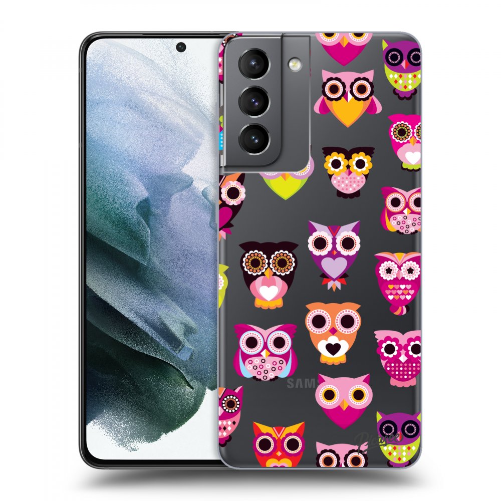 Picasee husă transparentă din silicon pentru Samsung Galaxy S21 5G G991B - Owls