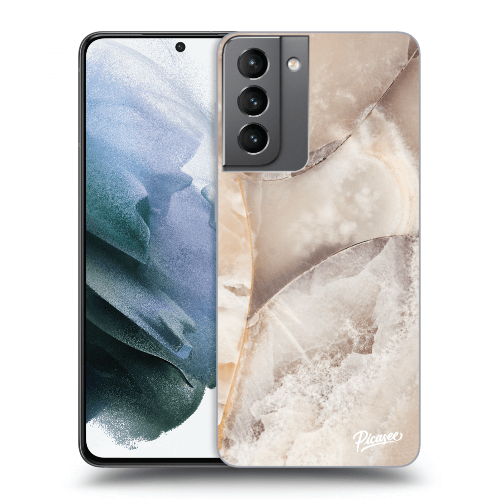 Picasee husă transparentă din silicon pentru Samsung Galaxy S21 5G G991B - Cream marble