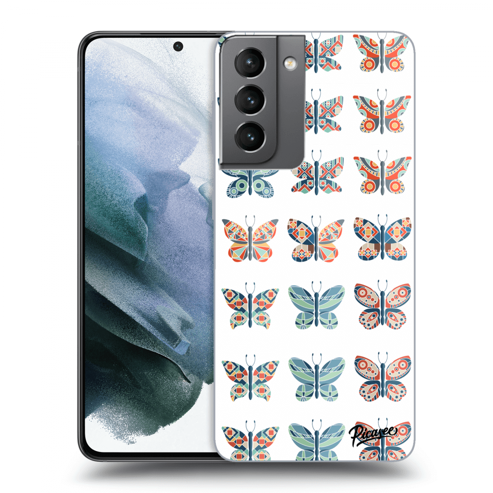 Picasee husă transparentă din silicon pentru Samsung Galaxy S21 5G G991B - Butterflies