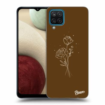 Husă pentru Samsung Galaxy A12 A125F - Brown flowers