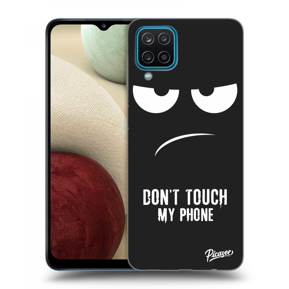 Picasee husă neagră din silicon pentru Samsung Galaxy A12 A125F - Don't Touch My Phone