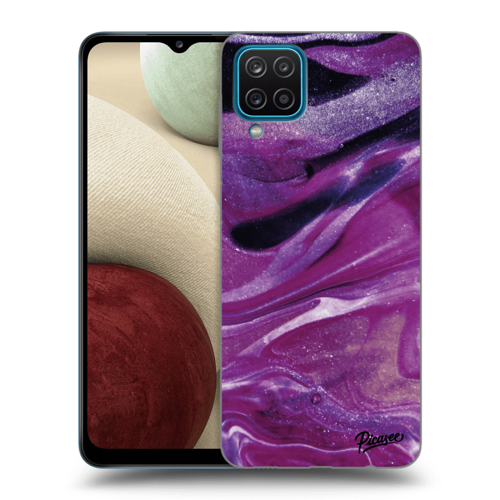 Picasee ULTIMATE CASE pentru Samsung Galaxy A12 A125F - Purple glitter
