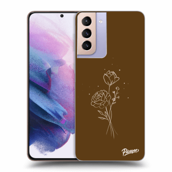 Husă pentru Samsung Galaxy S21+ 5G G996F - Brown flowers