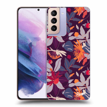 Picasee husă transparentă din silicon pentru Samsung Galaxy S21+ 5G G996F - Purple Leaf