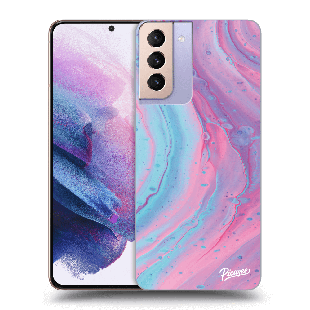 Picasee husă transparentă din silicon pentru Samsung Galaxy S21+ 5G G996F - Pink liquid