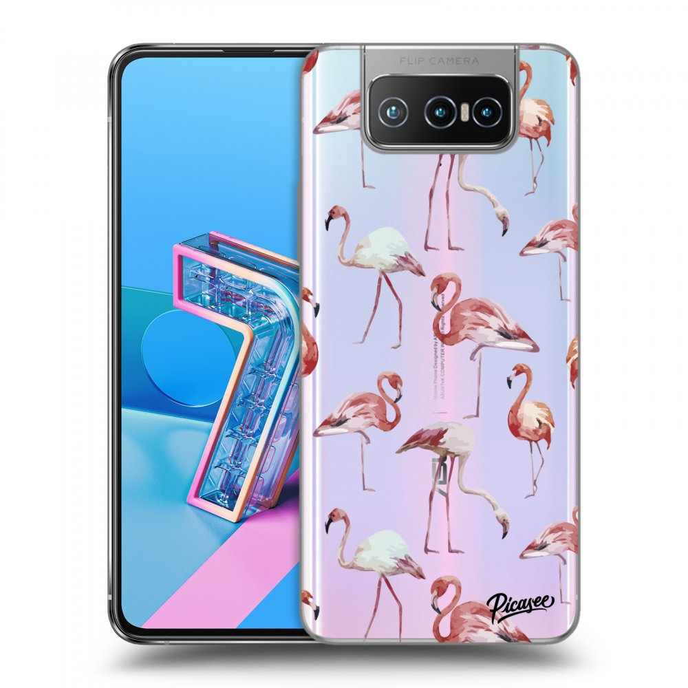 Picasee husă transparentă din silicon pentru Asus Zenfone 7 ZS670KS - Flamingos