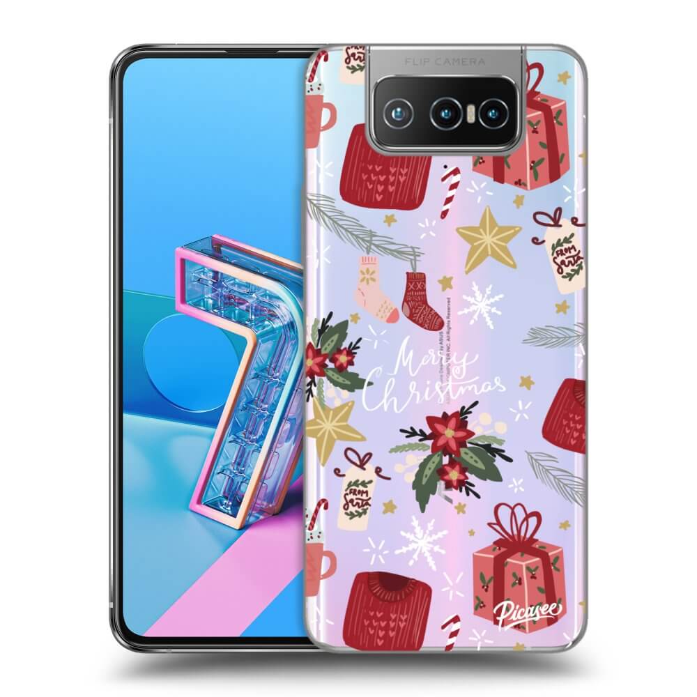 Picasee husă transparentă din silicon pentru Asus Zenfone 7 ZS670KS - Christmas