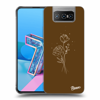 Husă pentru Asus Zenfone 7 ZS670KS - Brown flowers