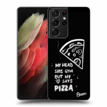 Picasee husă neagră din silicon pentru Samsung Galaxy S21 Ultra 5G G998B - Pizza