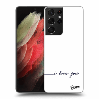 Picasee husă neagră din silicon pentru Samsung Galaxy S21 Ultra 5G G998B - I love you