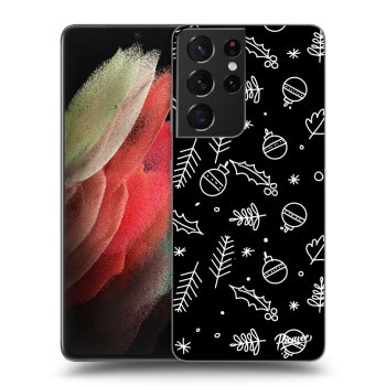 Picasee husă neagră din silicon pentru Samsung Galaxy S21 Ultra 5G G998B - Mistletoe