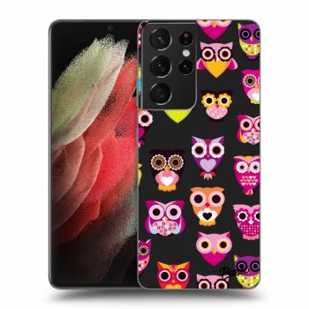 Picasee husă neagră din silicon pentru Samsung Galaxy S21 Ultra 5G G998B - Owls