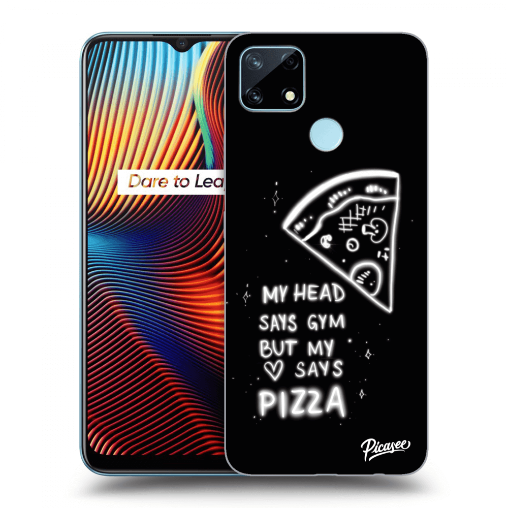 Picasee husă neagră din silicon pentru Realme 7i - Pizza