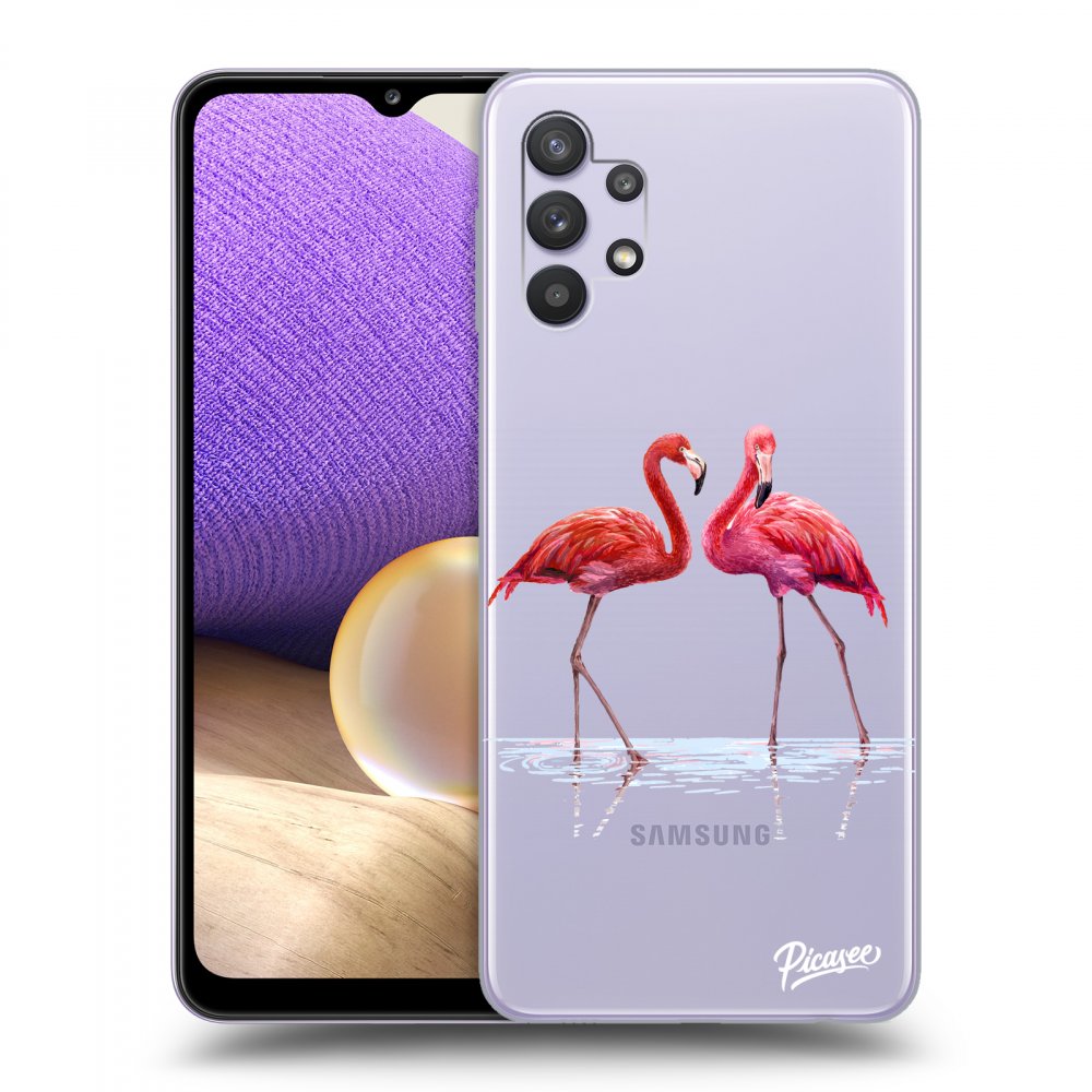 Picasee husă transparentă din silicon pentru Samsung Galaxy A32 5G A326B - Flamingos couple