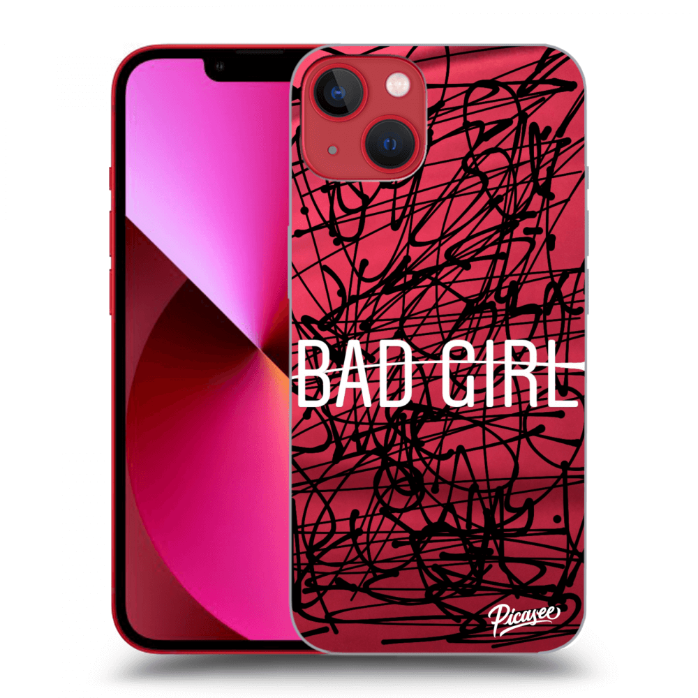 Picasee husă neagră din silicon pentru Apple iPhone 13 - Bad girl