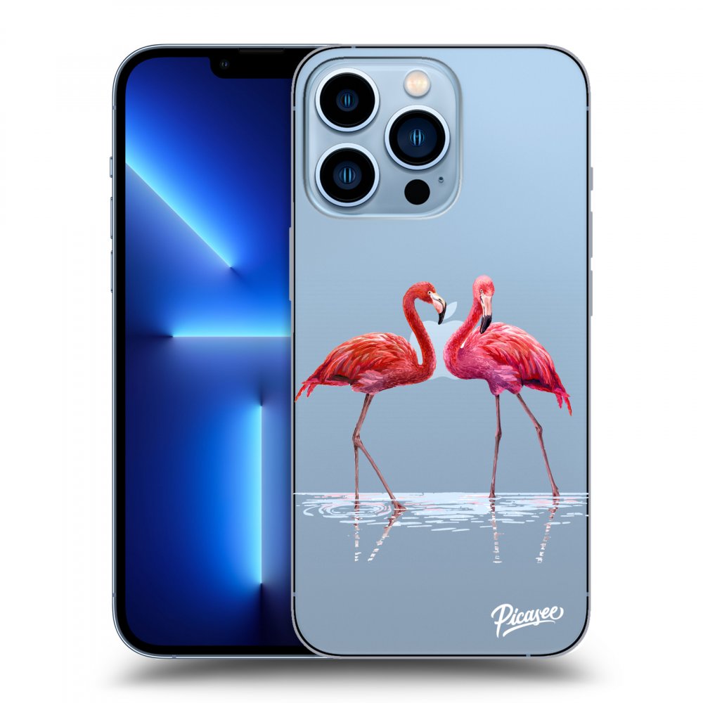 Husă Transparentă Din Silicon Pentru Apple IPhone 13 Pro - Flamingos Couple