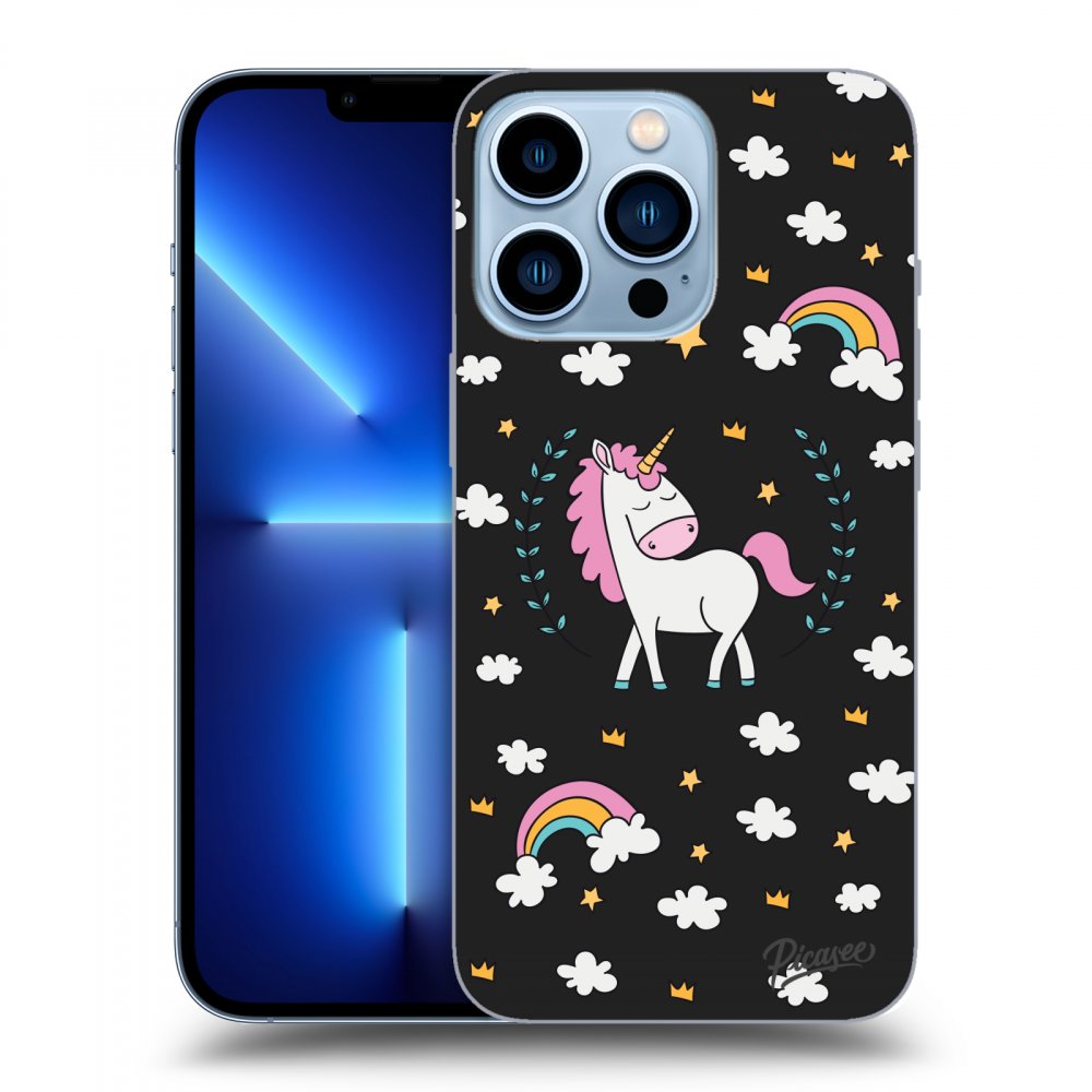 Picasee husă neagră din silicon pentru Apple iPhone 13 Pro - Unicorn star heaven