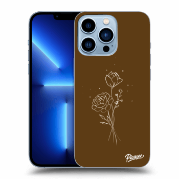 Picasee ULTIMATE CASE MagSafe pentru Apple iPhone 13 Pro - Brown flowers