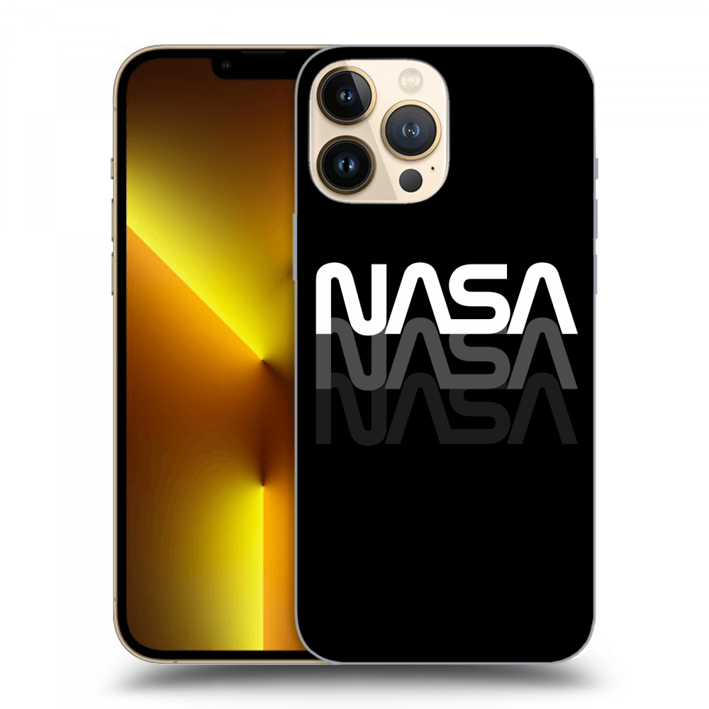 Picasee husă neagră din silicon pentru Apple iPhone 13 Pro Max - NASA Triple