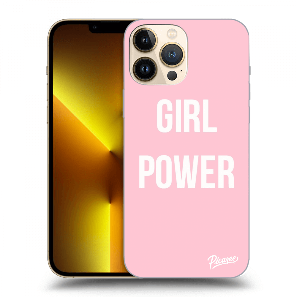 Picasee husă neagră din silicon pentru Apple iPhone 13 Pro Max - Girl power