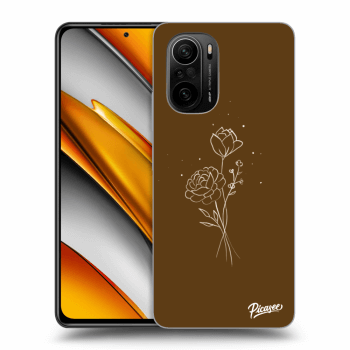 Husă pentru Xiaomi Poco F3 - Brown flowers