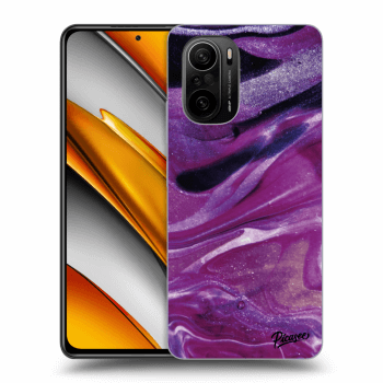 Picasee husă neagră din silicon pentru Xiaomi Poco F3 - Purple glitter