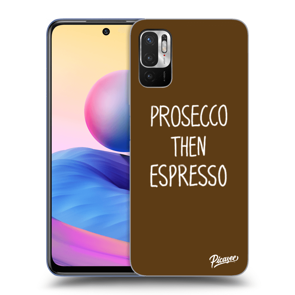 Picasee husă neagră din silicon pentru Xiaomi Redmi Note 10 5G - Prosecco then espresso