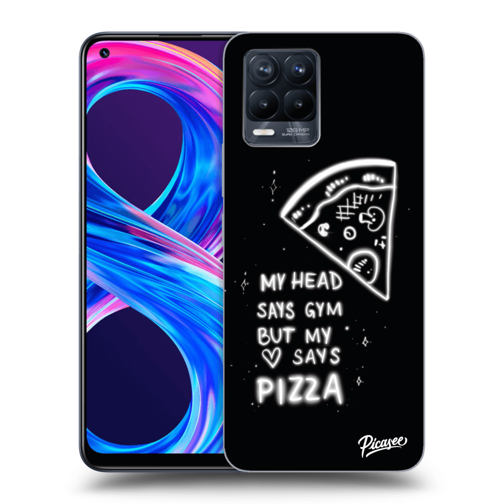 Picasee husă neagră din silicon pentru Realme 8 Pro - Pizza